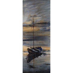 Abdul Hameed, 12 x 36 inch, Acrylic on Canvas, Seascape Painting, AC-ADHD-112